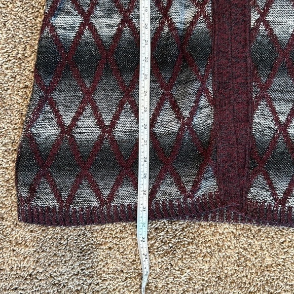 CJ Banks long cardigan sweater vest burgundy gray black size X - Picture 7 of 7